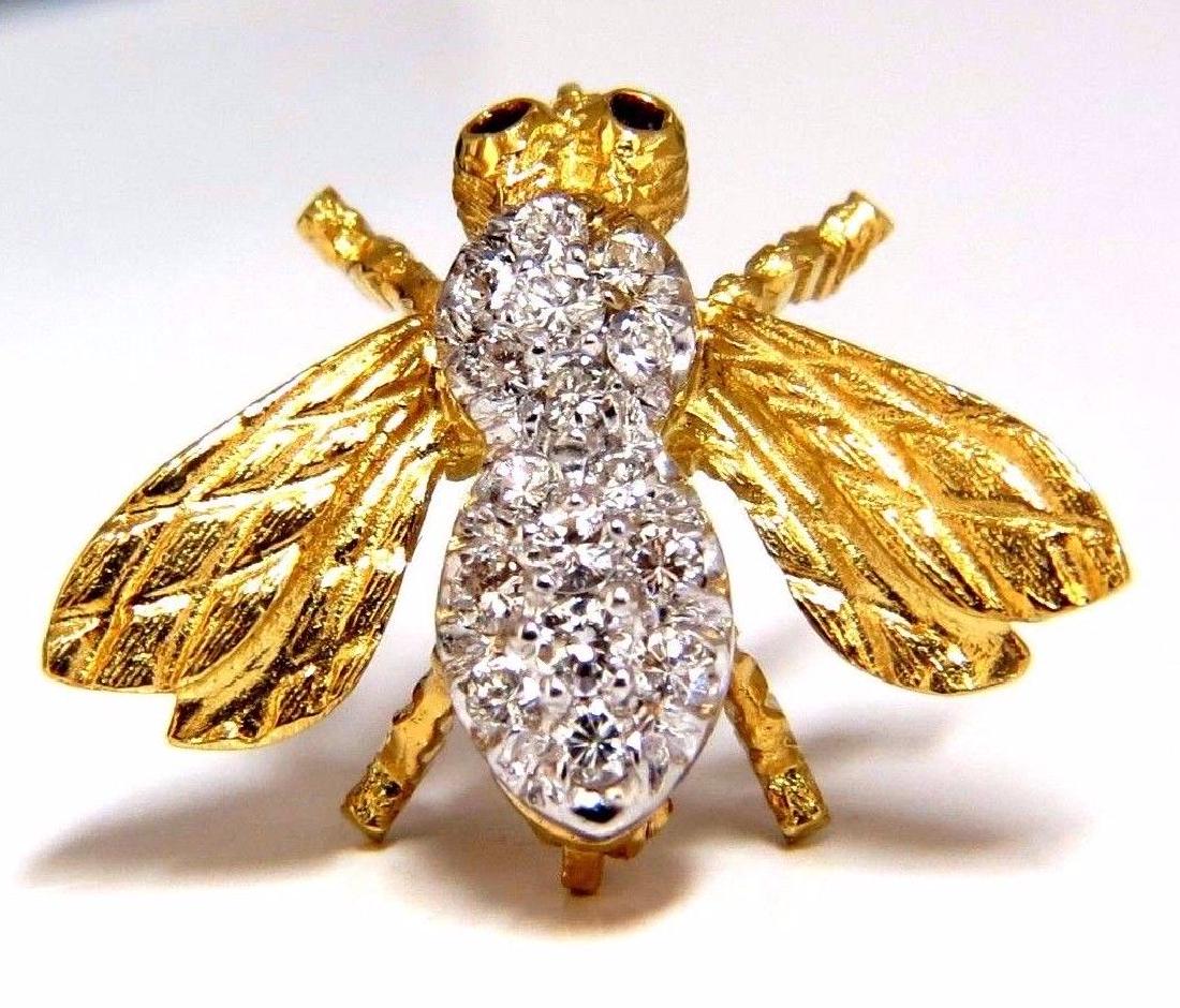 .40ct diamonds bee pin brooch 18kt (1 of 5)