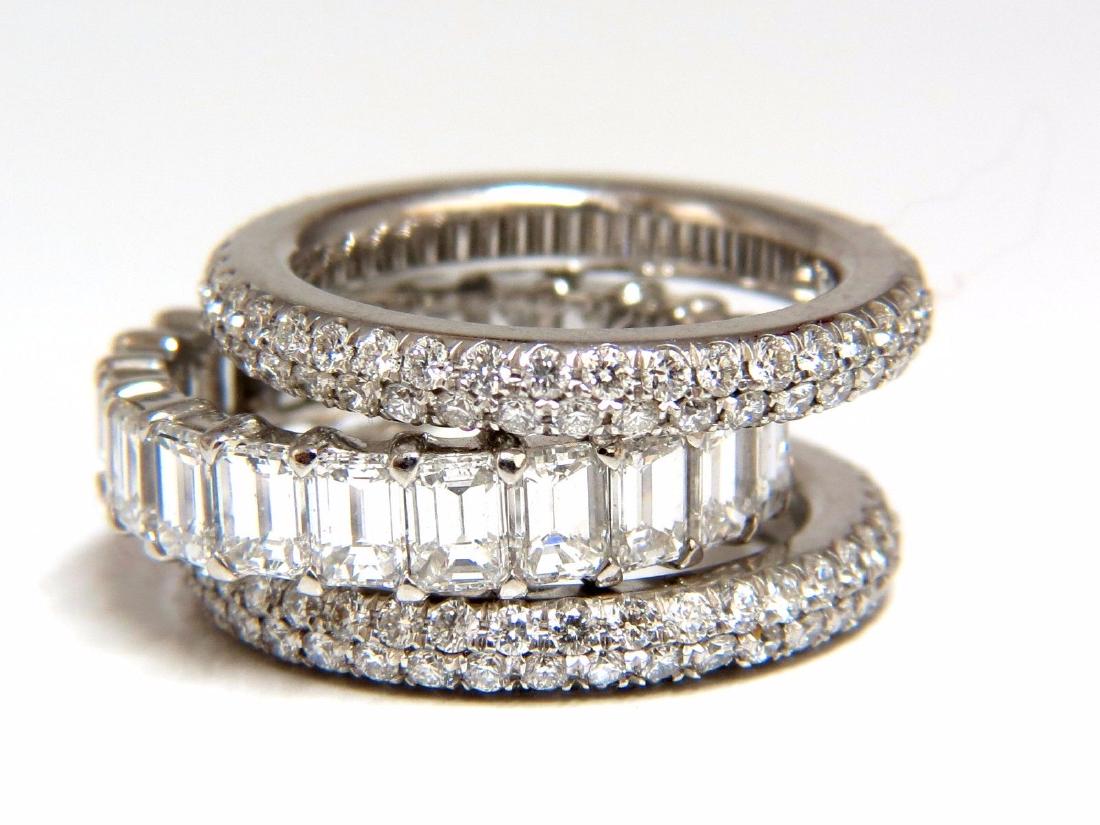 Stackable diamond bands 10.50ct stackable rings size: 3 Stack10.50ct. Natural round cut brilliant diamonds (3) rings.Bead set & ProngStackable prime.7.50ct baguette diamonds3.00ct round diamonds Vs-1 Vs-2 clarity F / G color.Platinum baguette band &14kt