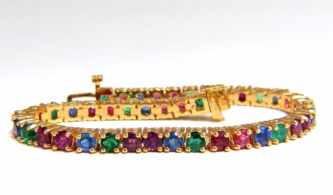 12ct natural ruby emerald sapphire tennis bracelet 14kt (1 of 5)