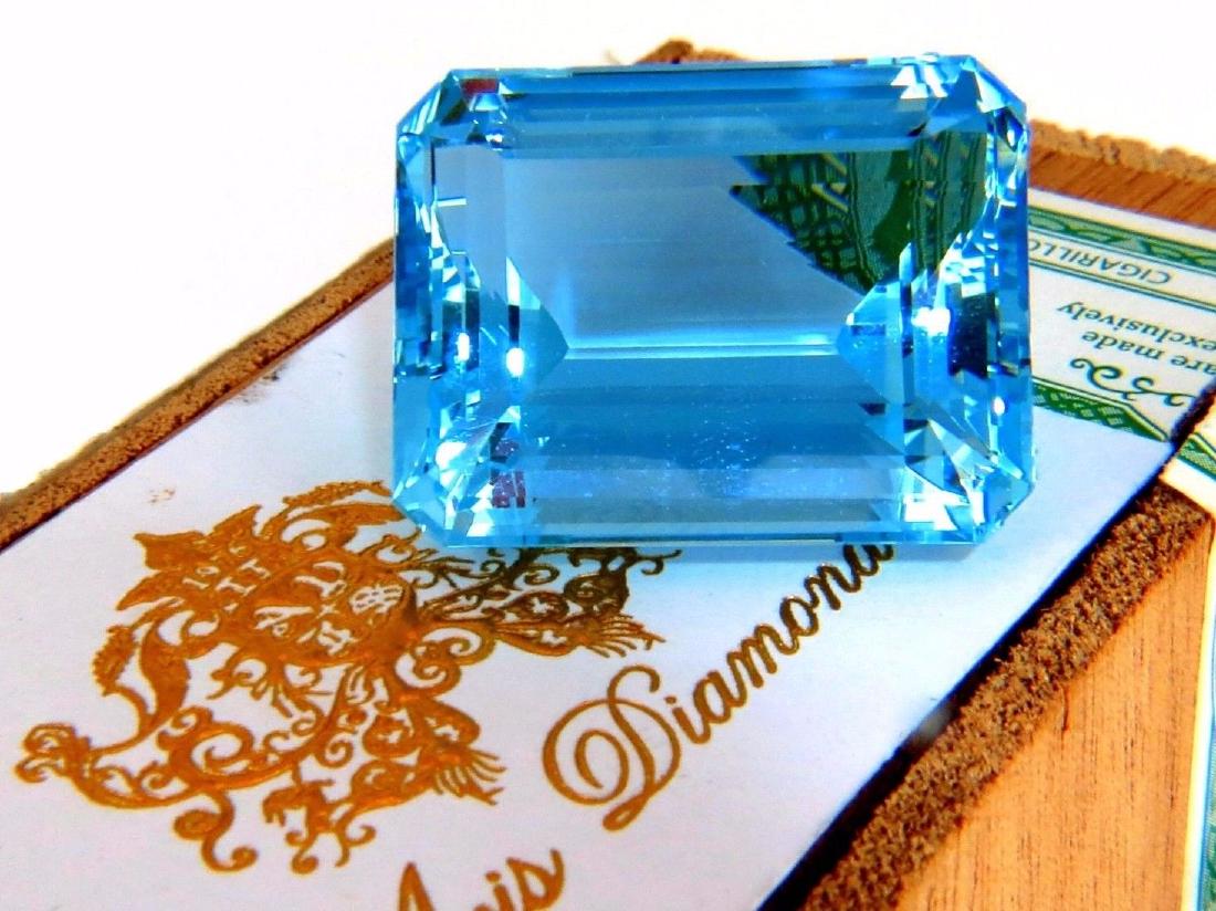 GIA Certified 99.90ct Natural Blue Emerald Cut Aquamari (1 of 8)