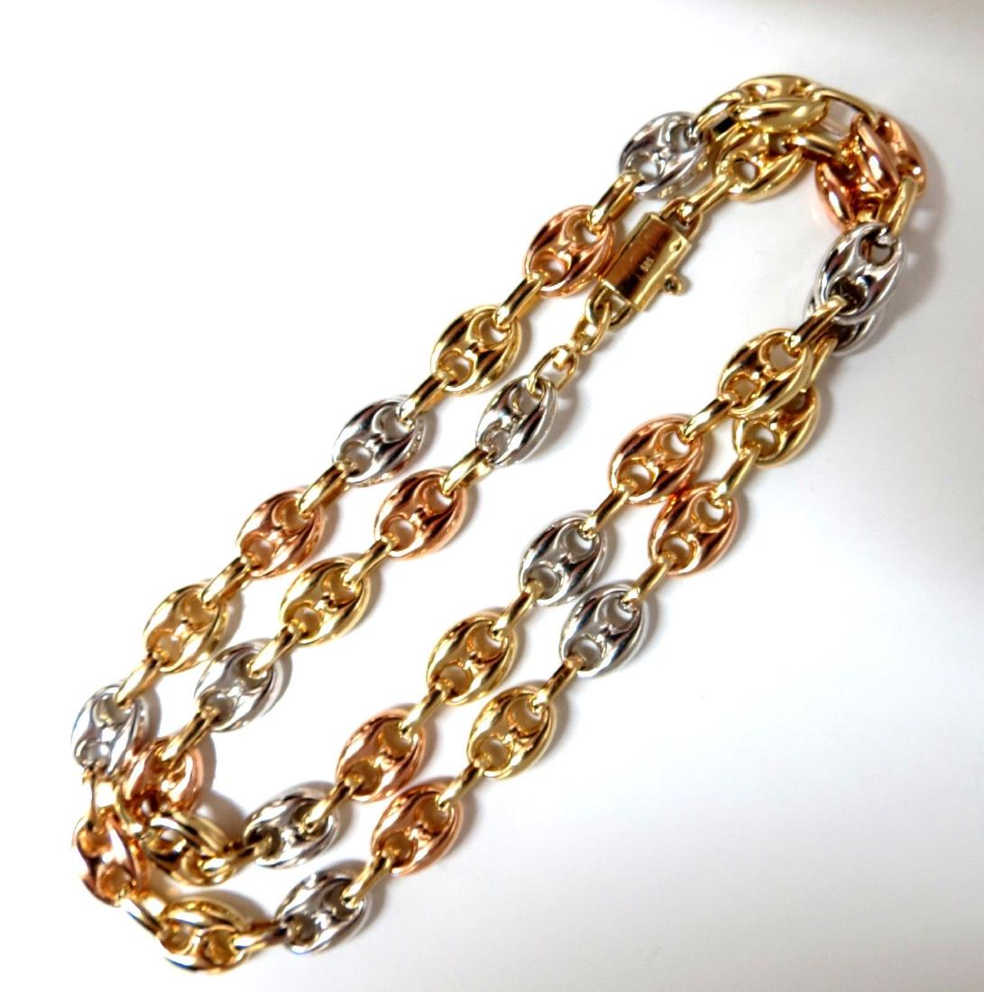 14kt Yellow / White / Pink Gold Chain Link Necklace (1 of 4)