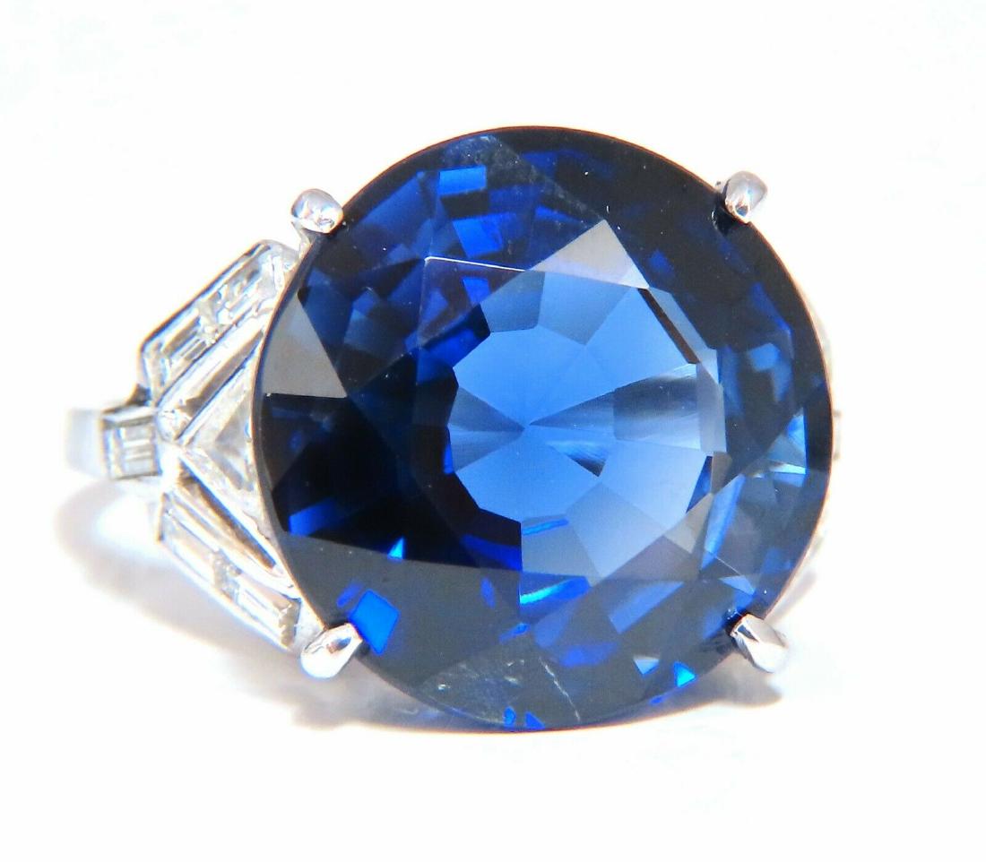 GIA Certified 19.99ct Lab Sapphire diamonds ring vivid (1 of 9)