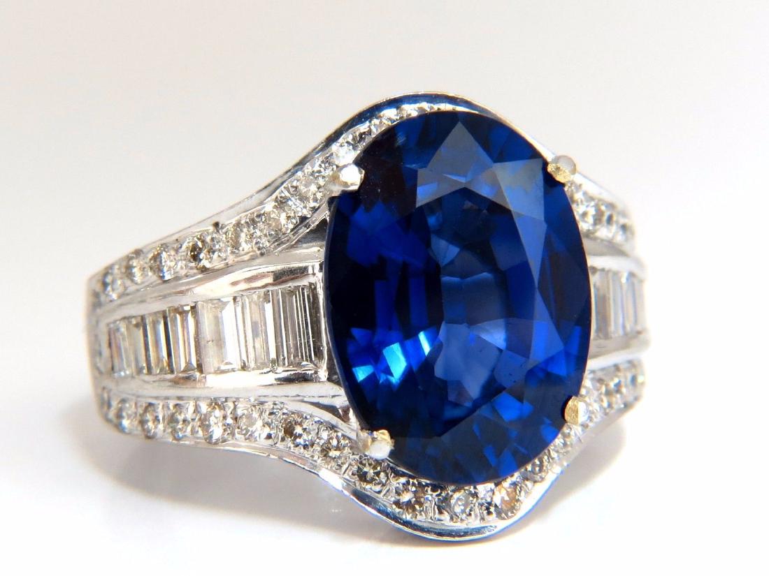 12.50ct Lab Sapphire diamonds ring vivid blue 18kt (1 of 7)