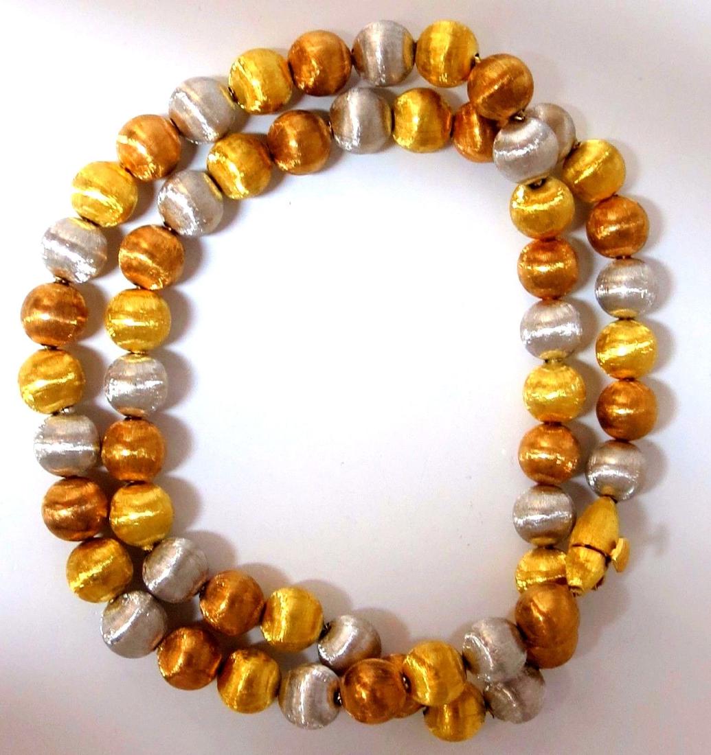 18kt 36.5 Grams 7mm ball bead link necklace 16 Inch (1 of 7)