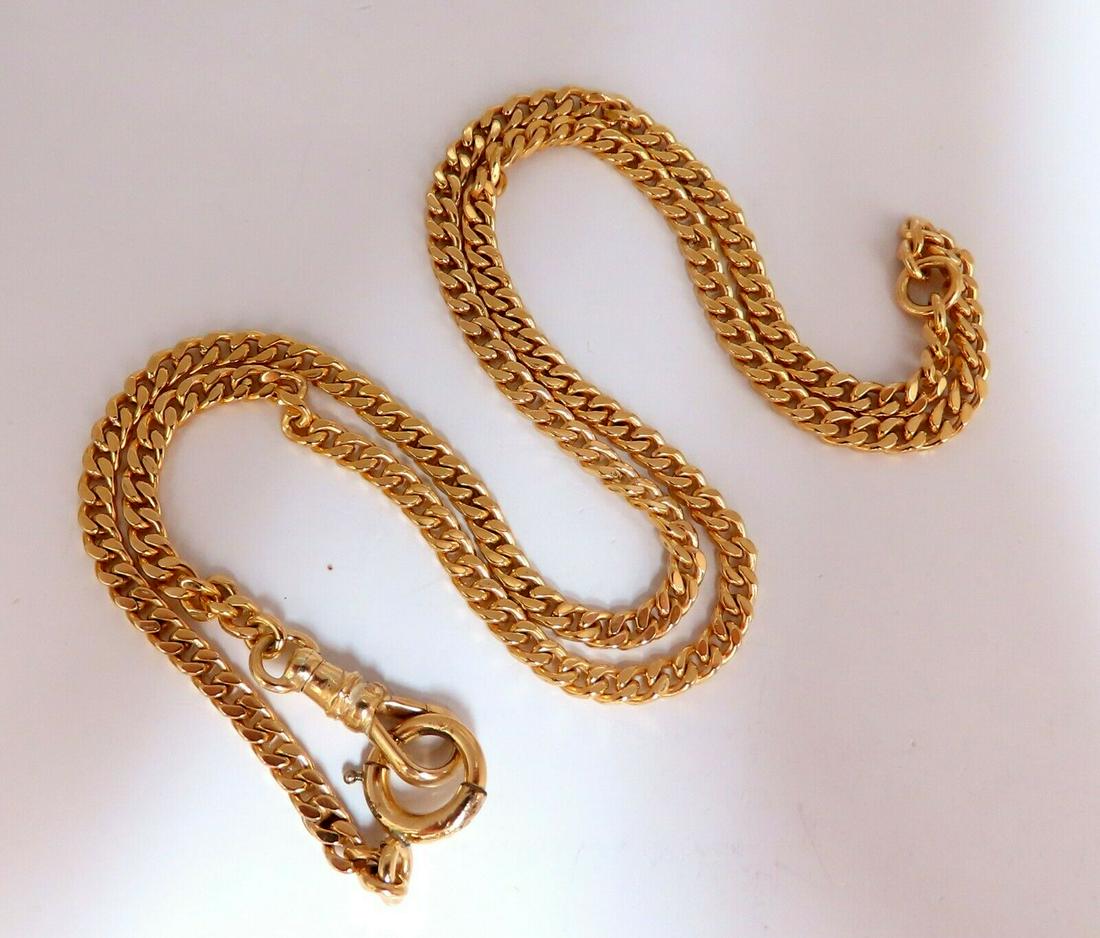 Curb Chain Link Necklace Larger Clasp 14 Karat (1 of 5)