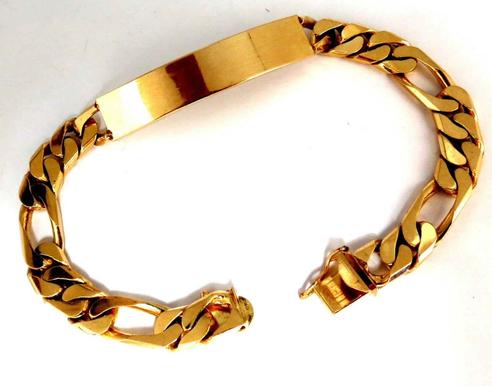 14kt Classic ID Tag Bracelet Curb Link Chain 8 Inch (1 of 4)