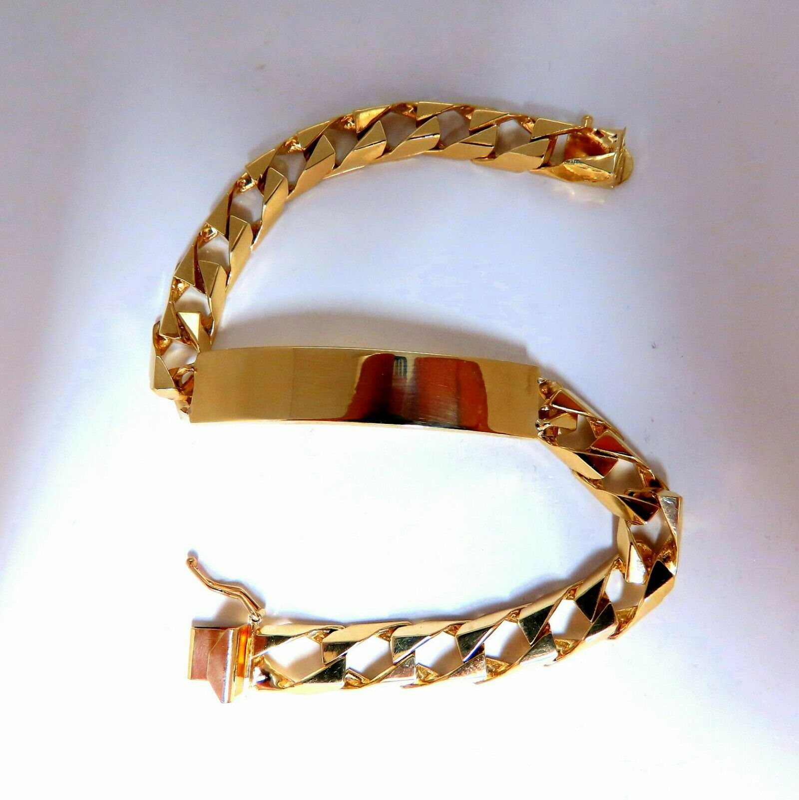 14 Karat Gold Classic ID Tag Bracelet Curb Link Chain 8 (1 of 8)