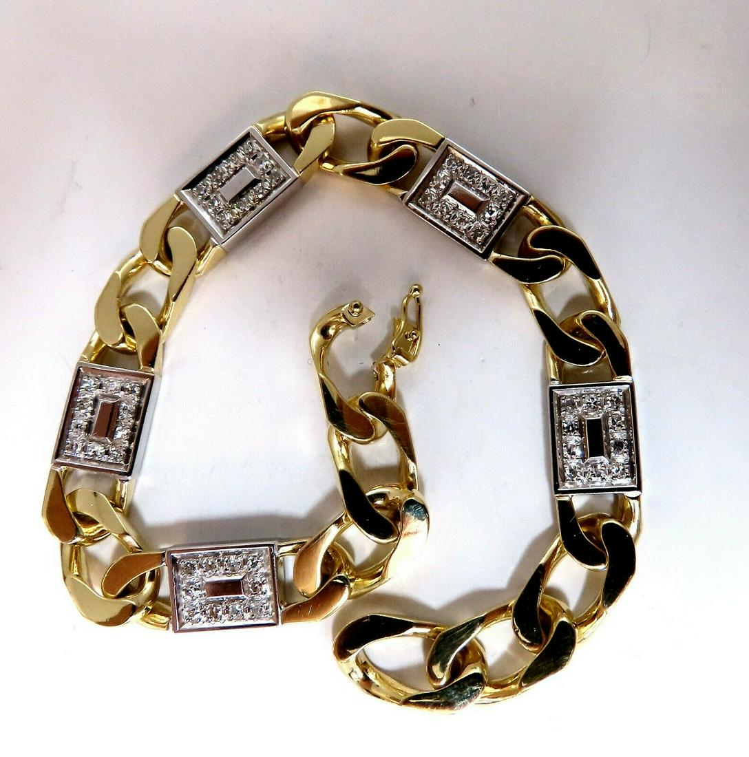 Mins Wide Curb Link 1.30ct Diamonds Bracelet 18 Karat (1 of 5)