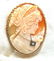 Large Madonna Cameo Brooch Retractable Bale Pendant Bro