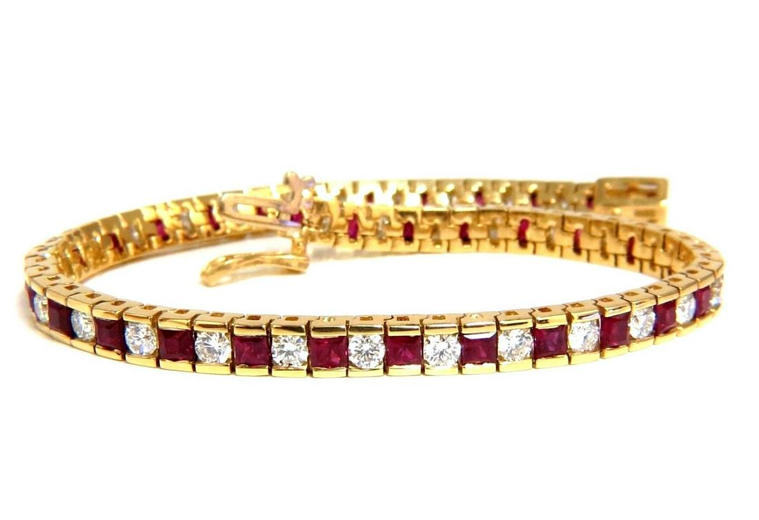 7.20ct Natural Ruby Diamonds Alternating Channel Line (1 of 10)