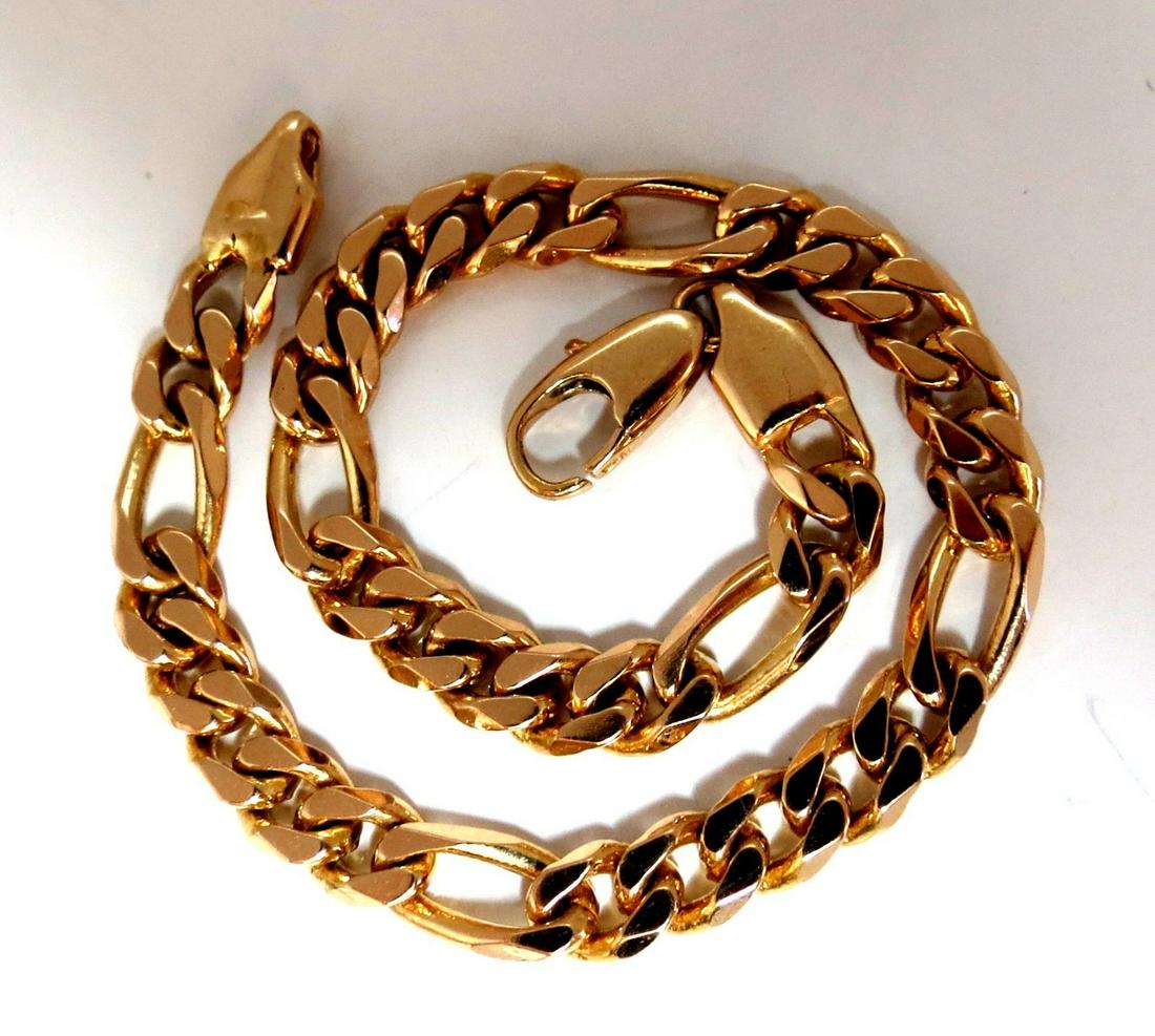 Mens Italy Curb Link Bracelet 14 Karat (1 of 3)