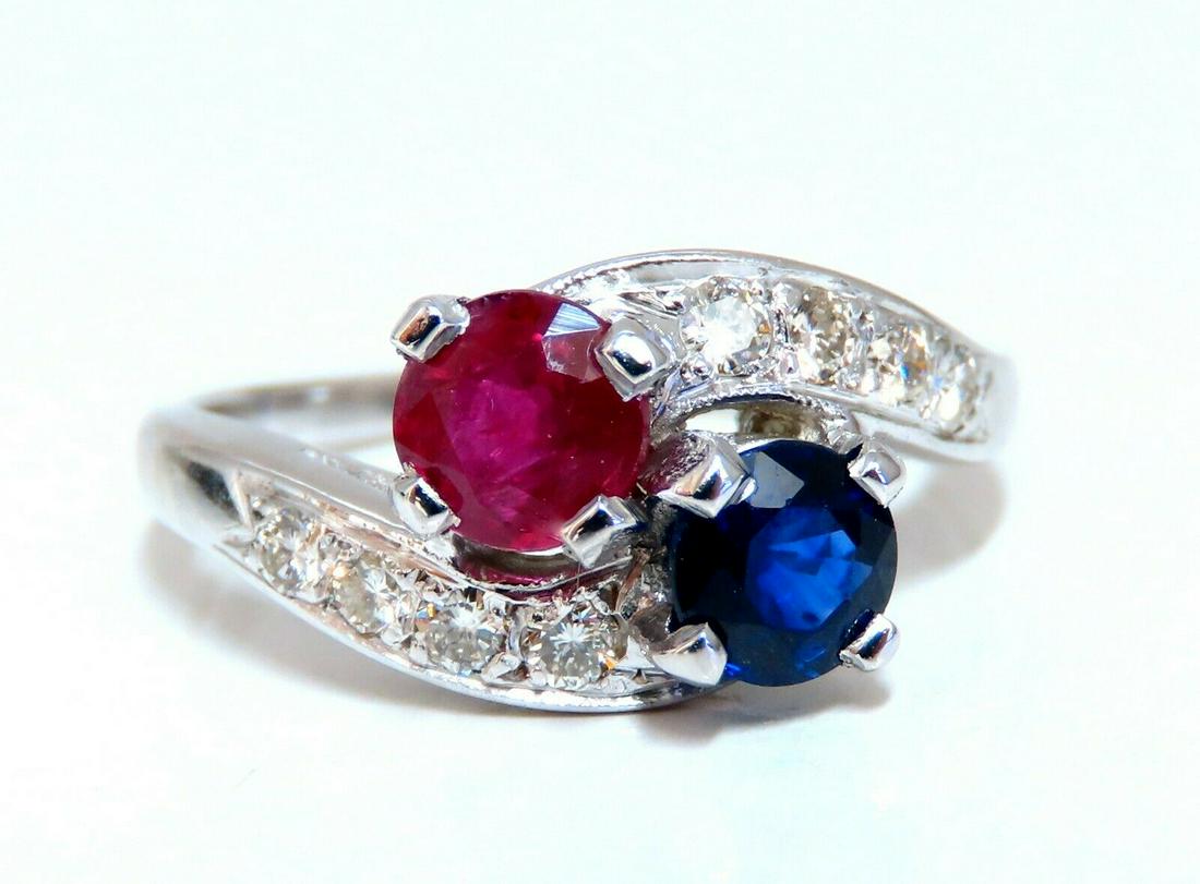 1.58ct Natural Sapphire Ruby Diamonds Bypass Cocktail (1 of 5)