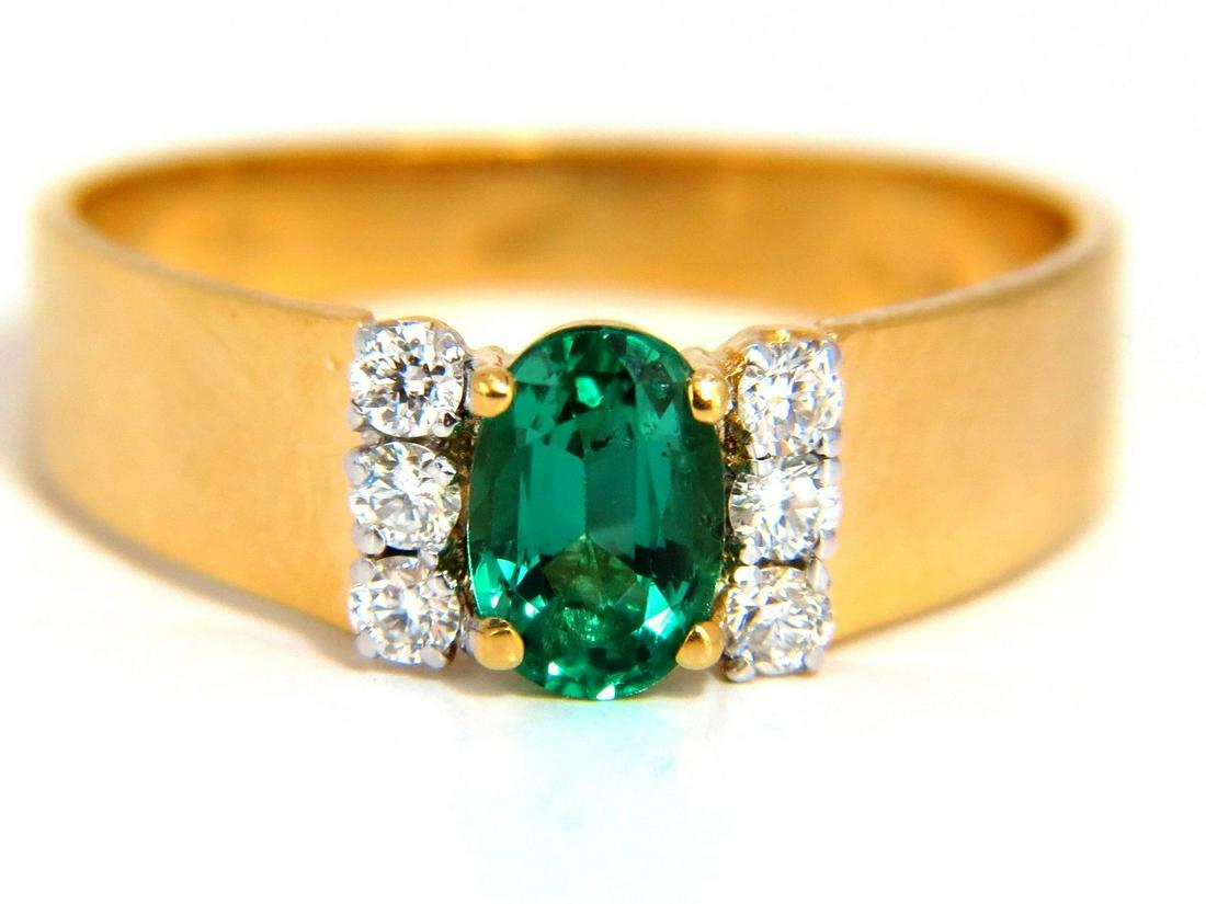.68ct natural vivid bright green emerald diamonds ring (1 of 6)