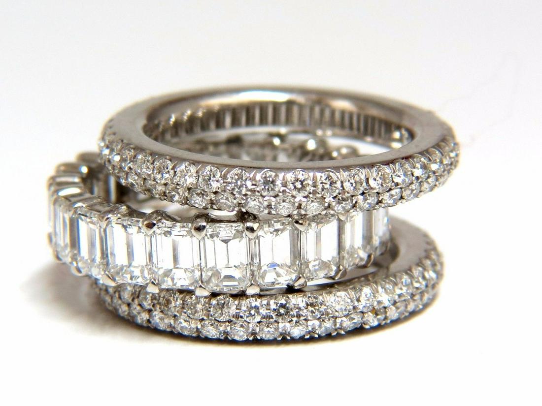 Stackable diamond bands 10.50ct stackable rings size: 3 Stack10.50ct. Natural round cut brilliant diamonds (3) rings.Bead set & ProngStackable prime.7.50ct baguette diamonds3.00ct round diamonds Vs-1 Vs-2 clarity F / G color.Platinum baguette band &14kt