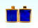 Mens Natural Lapis Lazuli Cufflink Cobalt Blues