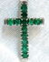 18KT 4.66CT NATURAL EMERALD DIAMONDS CROSS PENDANT