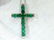 18KT 4.66CT NATURAL EMERALD DIAMONDS CROSS PENDANT - 6