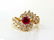1.70ct. FINE GEM NATURAL RUBY DIAMOND COCKTAIL RING - 7