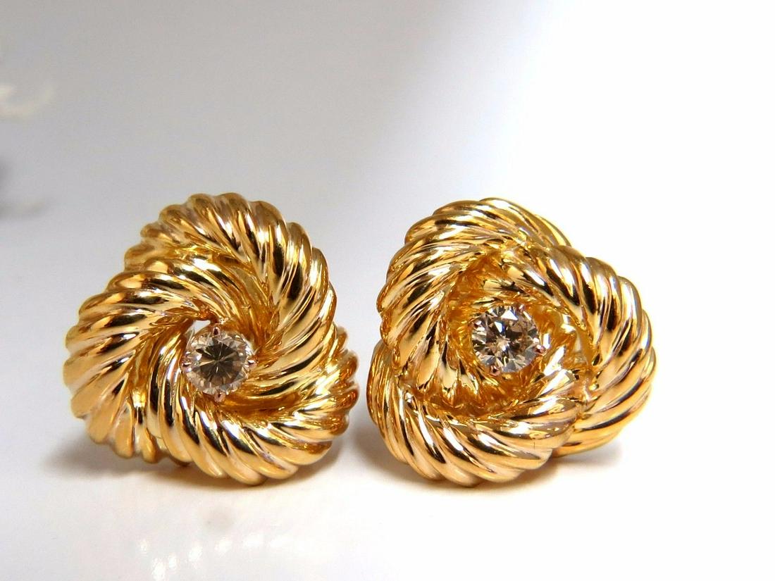 .80ct Fancy light brown diamond clip earrings 14kt wrap (1 of 7)