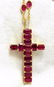 24.70ct Natural Ruby Cross Necklace & Yard 18kt Rosary - 3