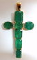 14.20ct natural emeralds cross diamond pendant 14kt
