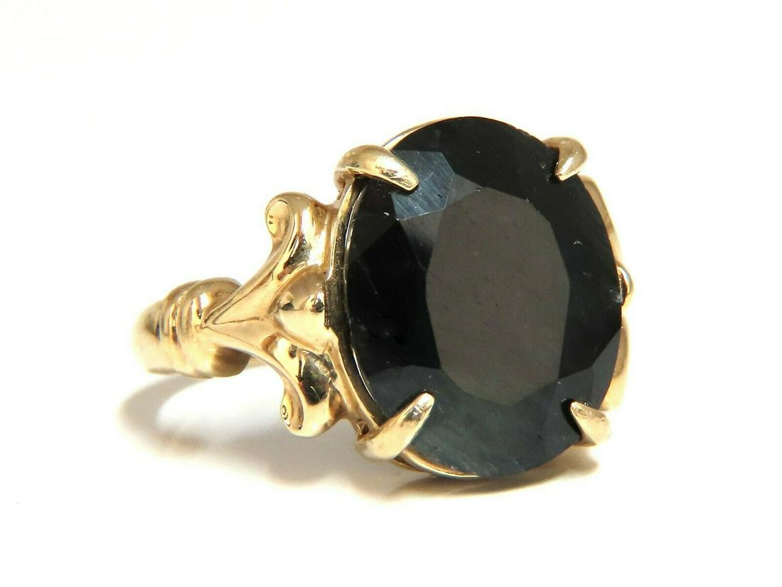 16.50ct Natural Black Sapphire Ring 14 Karat Spanish (1 of 5)