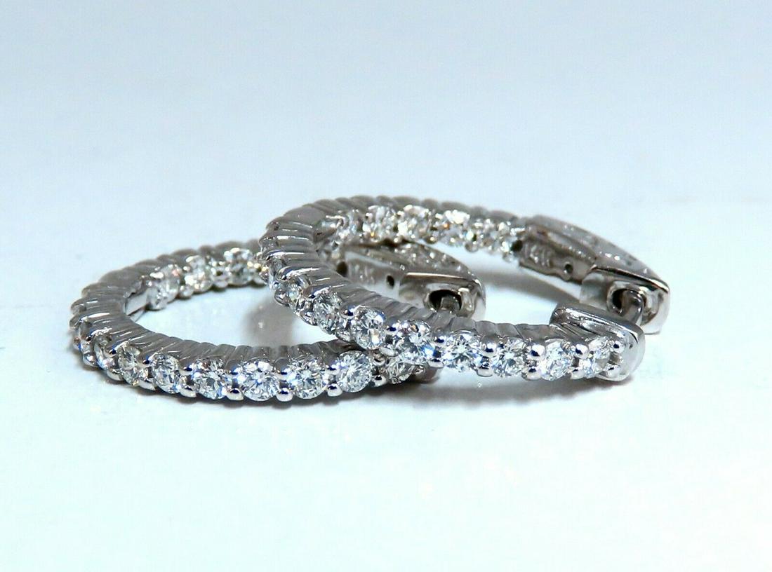 .84ct natural round diamonds inside out hoop earrings (1 of 4)
