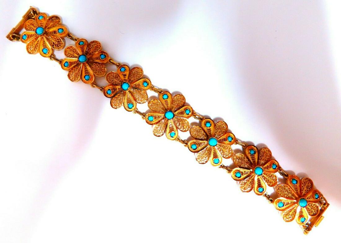 Persian Turquoise Intricate Hand Carved Clovers (1 of 7)