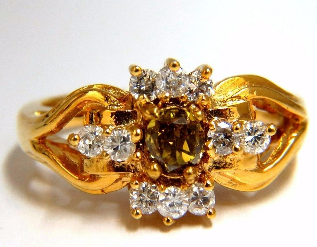 .83ct natural fancy vivid yellow brown diamond ring 14k (1 of 6)
