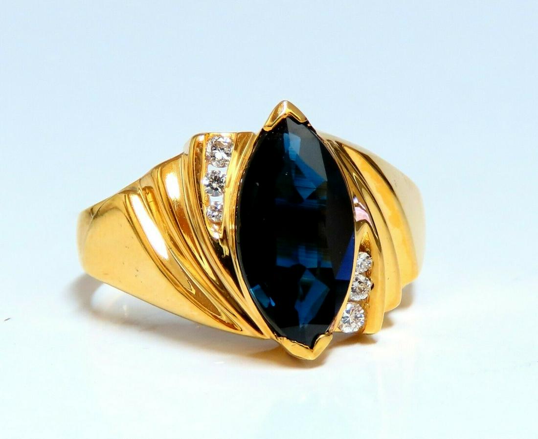 2.12ct Natural Midnight Blue Sapphire Marquise Ring 14k (1 of 5)