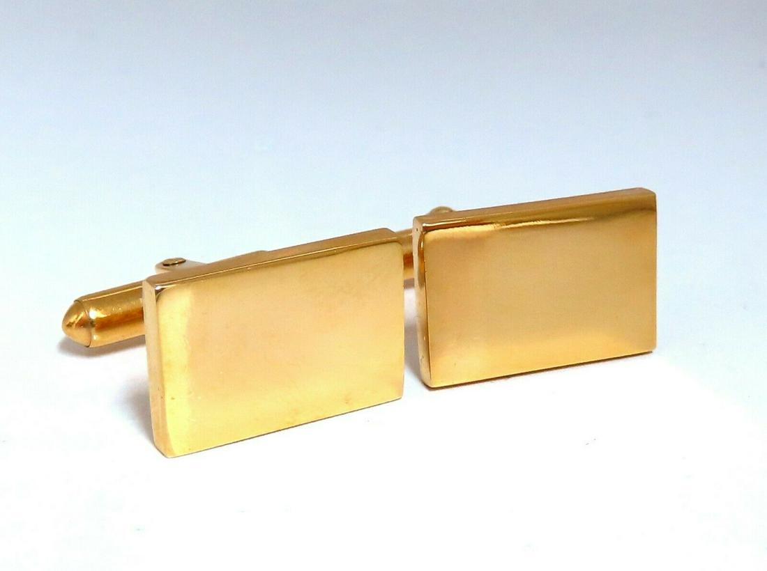 14Kt Flat Bar High Shine Gold Cufflinks (1 of 5)
