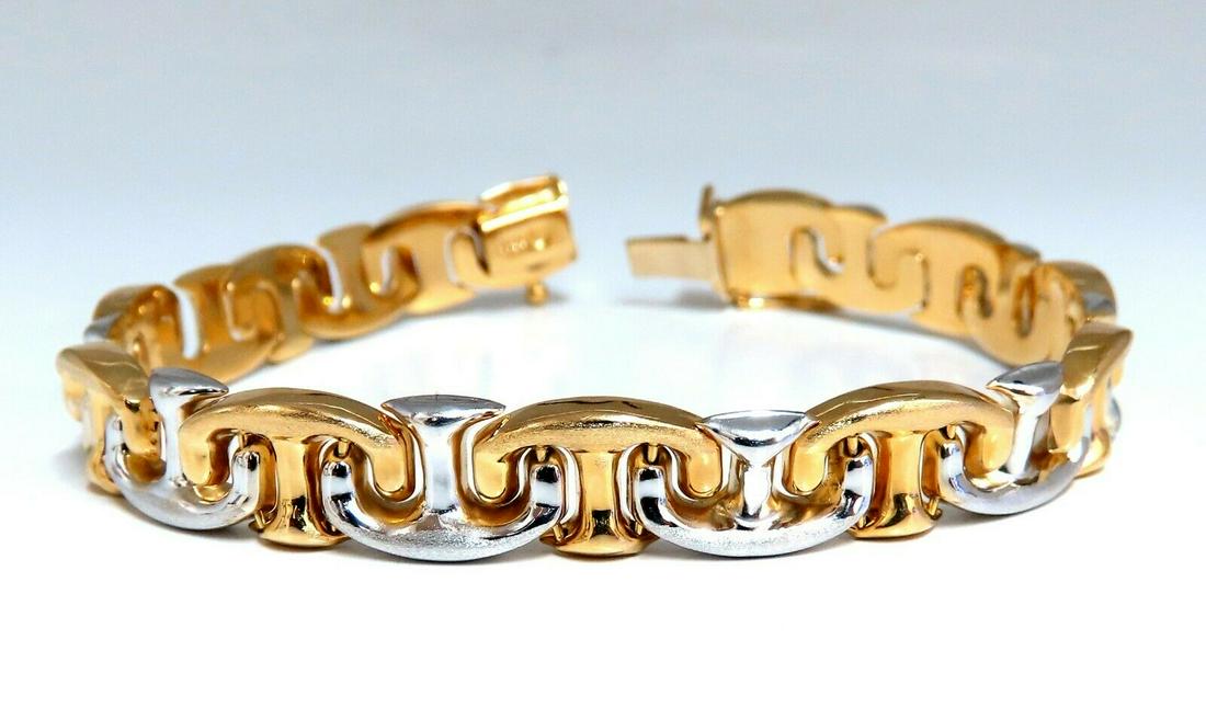 American Link Intertwined Gold Bracelet 14kt Two Toned (1 of 7)