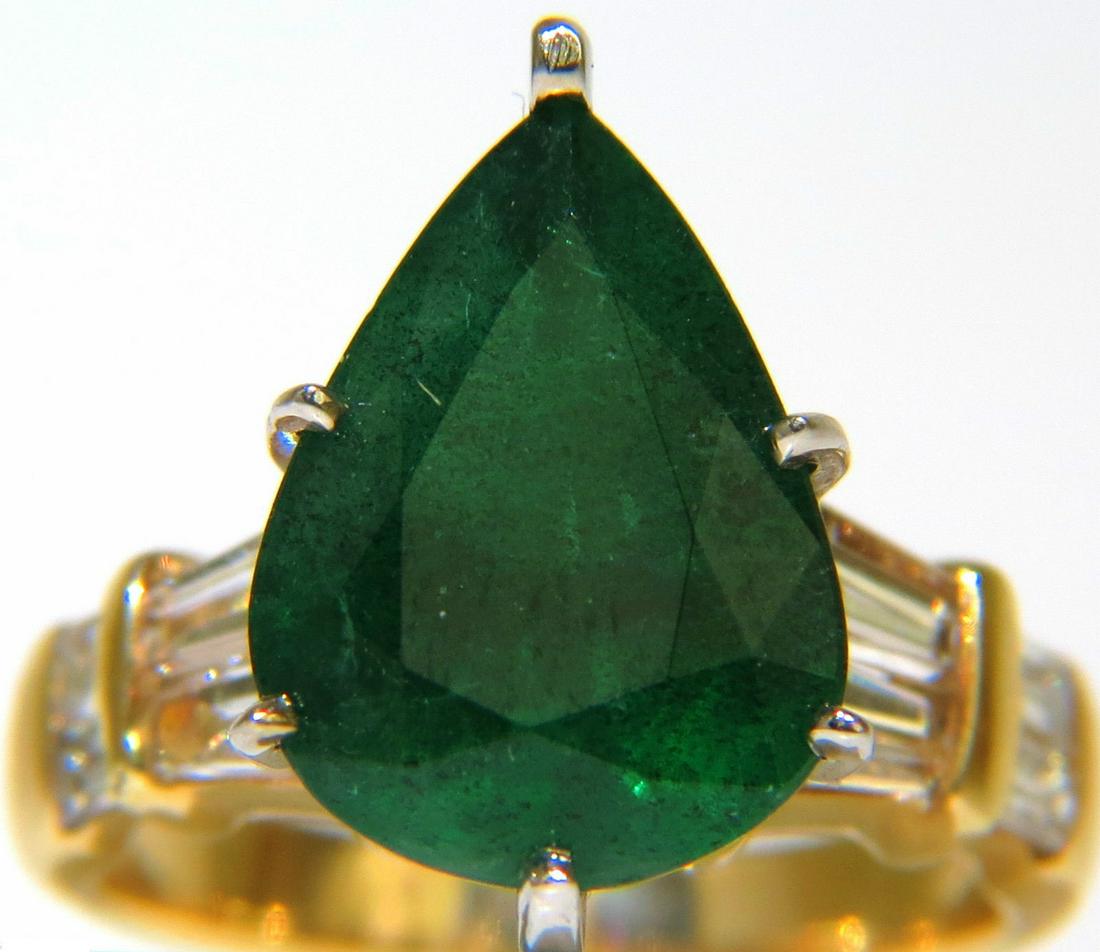 6.50CT NATURAL EMERALD DIAMOND RING 14KT (1 of 12)