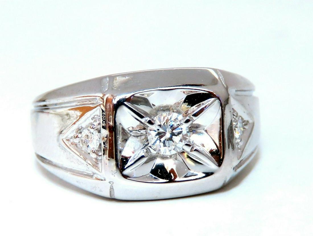 .35ct Natural Diamonds Mens Solitaire Accent Ring 14 Kt (1 of 4)