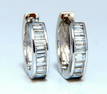 1.42ct Natural Baguette Diamond Hoop Earrings 14 Karat