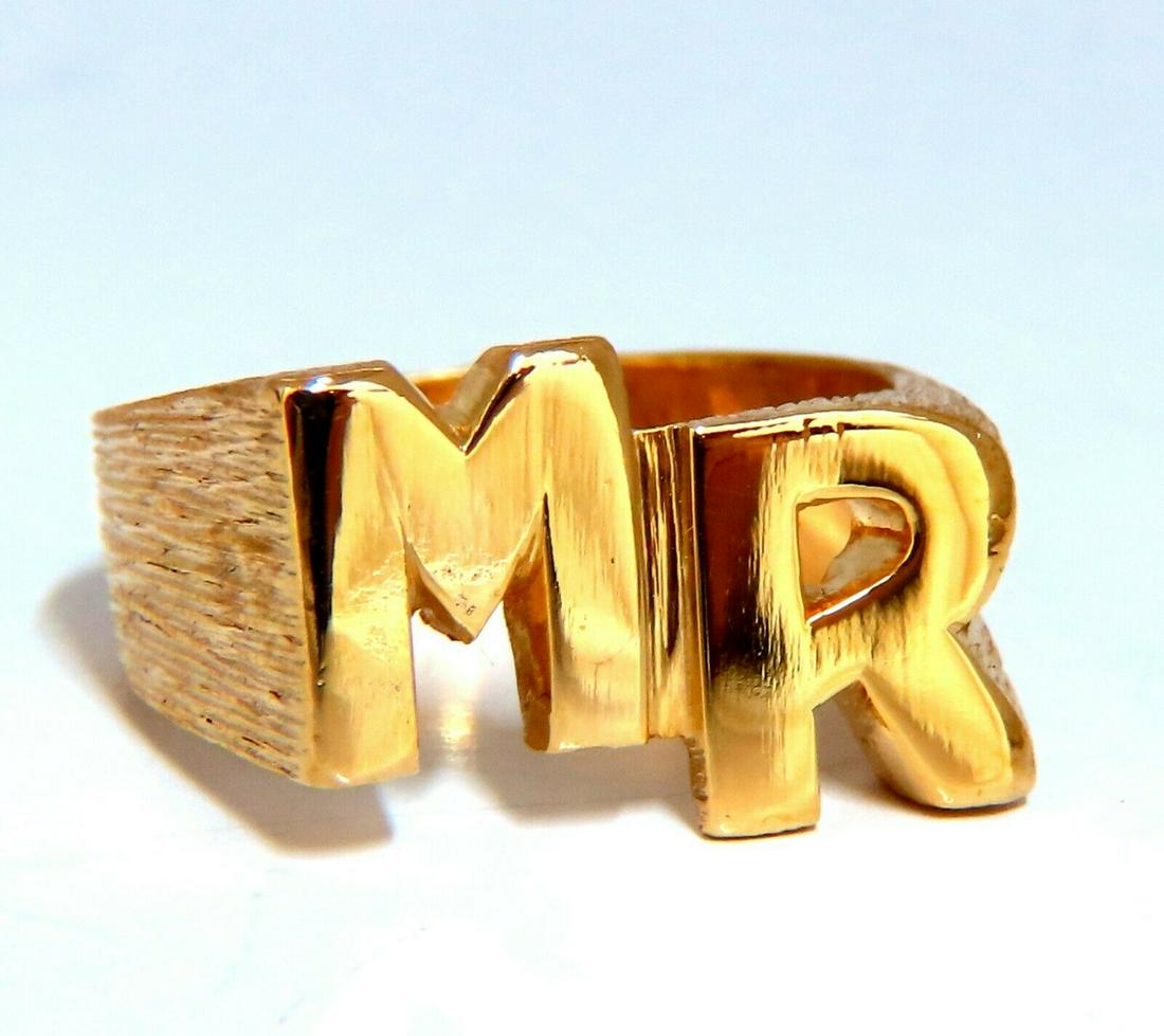 MR Initial Ring 14kt Brushed (1 of 5)