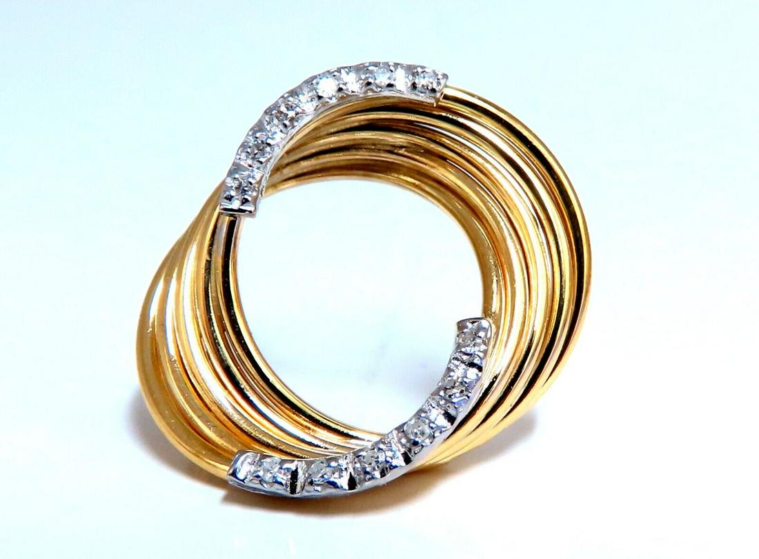 .10ct Natural Diamond Circle Diamond Pin 14kt Gold (1 of 4)