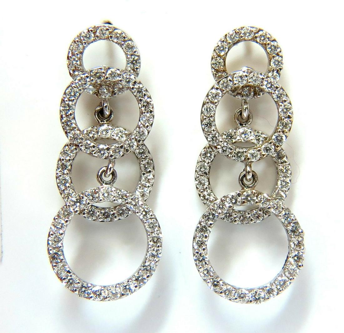 2.00CT GRADUATED 4 CIRCLES DANGLE DIAMOND EARRINGS G/VS (1 of 5)