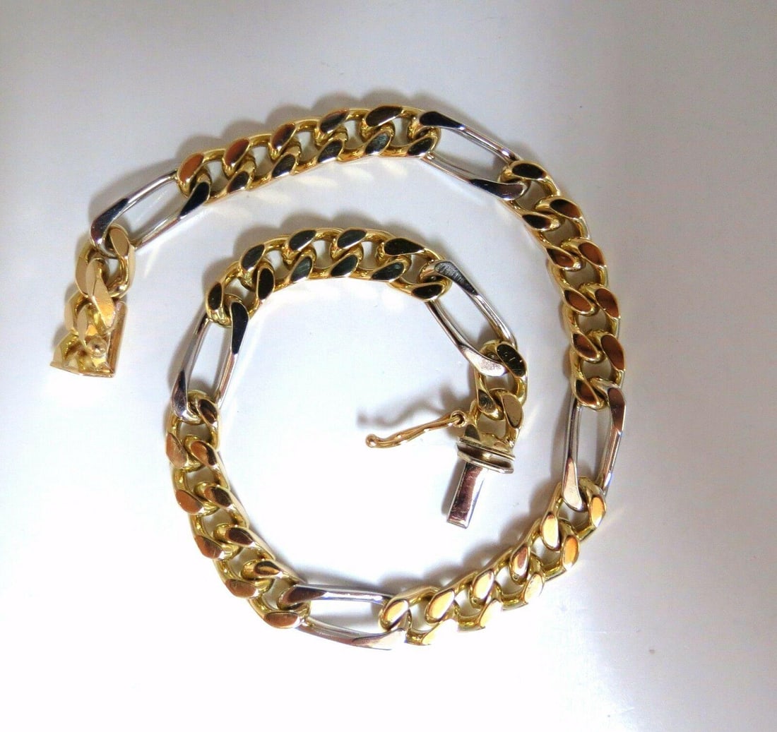 14kt Mens Classic Figaro Bracelet 8inch (1 of 7)