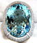 59.42CT HUGE OVAL NATURAL AQUAMARINE DIAMONDS RING 18KT