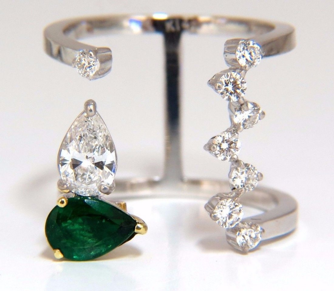 1.50CT NATURAL PEAR VIVID GREEN EMERALD DIAMONDS MOD (1 of 6)
