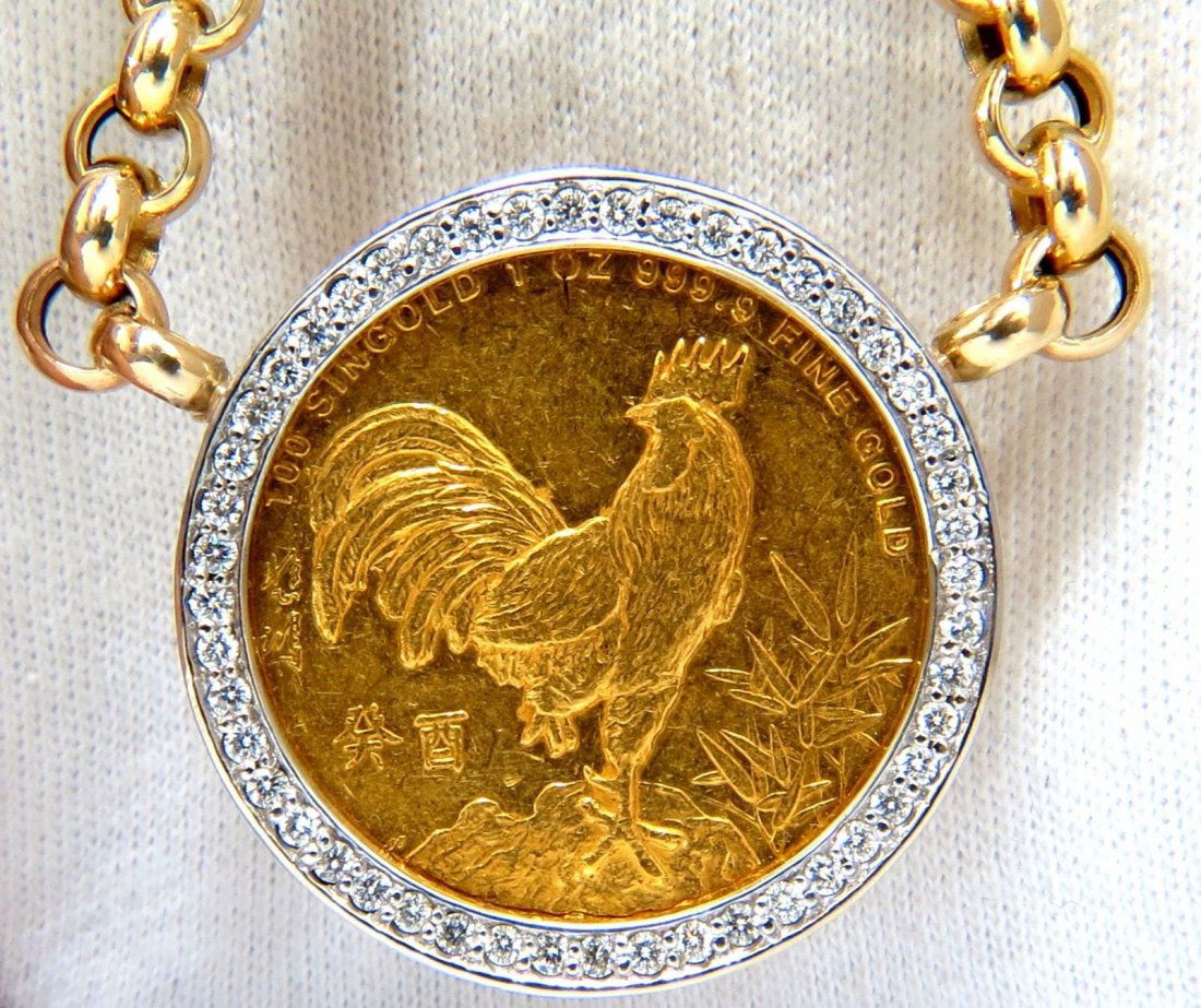 1993 SINGOLD FINE GOLD COIN 1.00CT DIAMONDS ITALIAN (1 of 6)