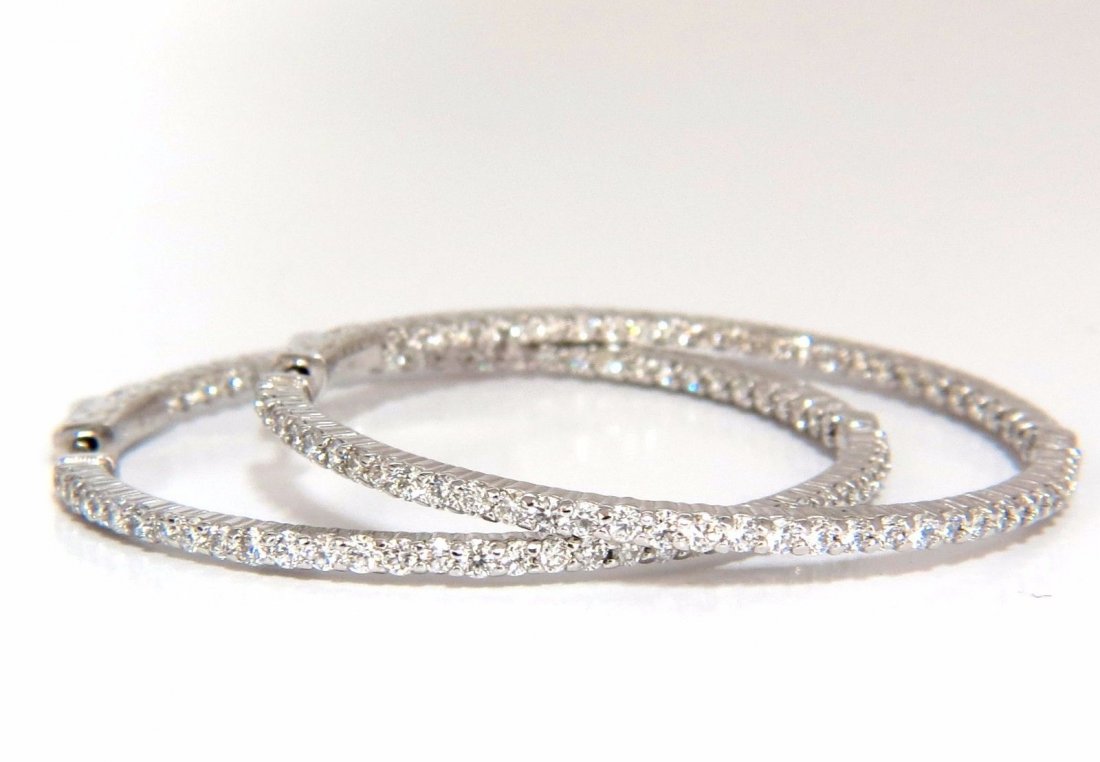 2.24ct NATURAL ROUND BRILLIANT DIAMOND HOOP EARRINGS (1 of 6)