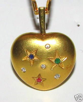 21KT. & 18Kt. GOLD VINTAGE HEART NECKLACE (1 of 1)