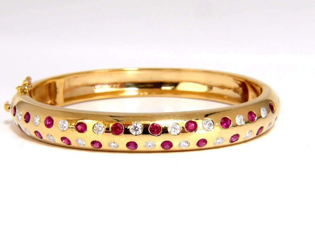 2.96CT NATURAL VIVID RED RUBY DIAMOND BANGLE BRACELET (1 of 10)
