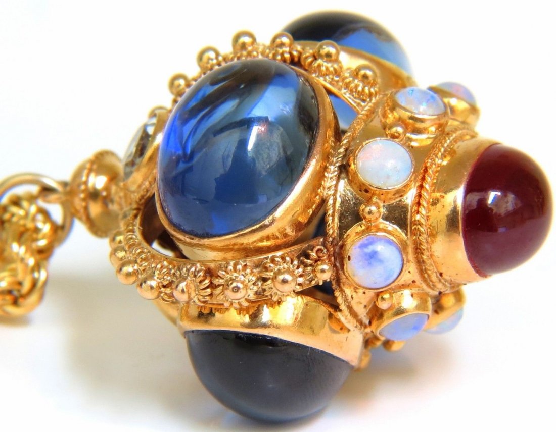 RUSSIAN IMPERIAL SCEPTER 14KT 64.50CT CREATED SAPPHIRES (1 of 10)