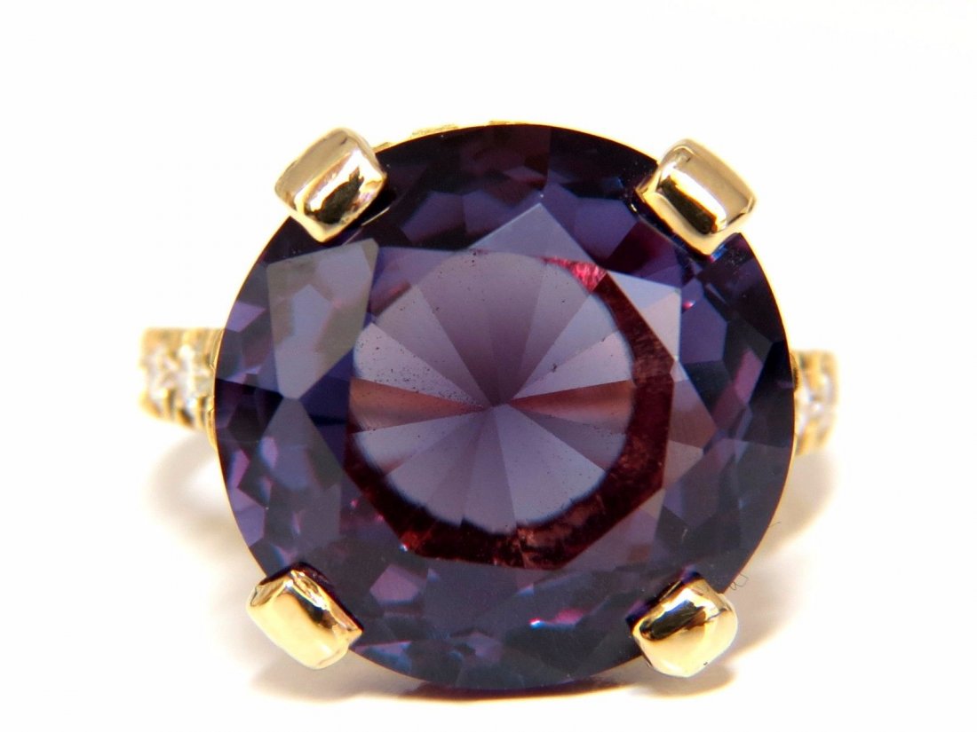 14.22ct Alexandrite & Natural Diamonds ring 14kt (1 of 6)