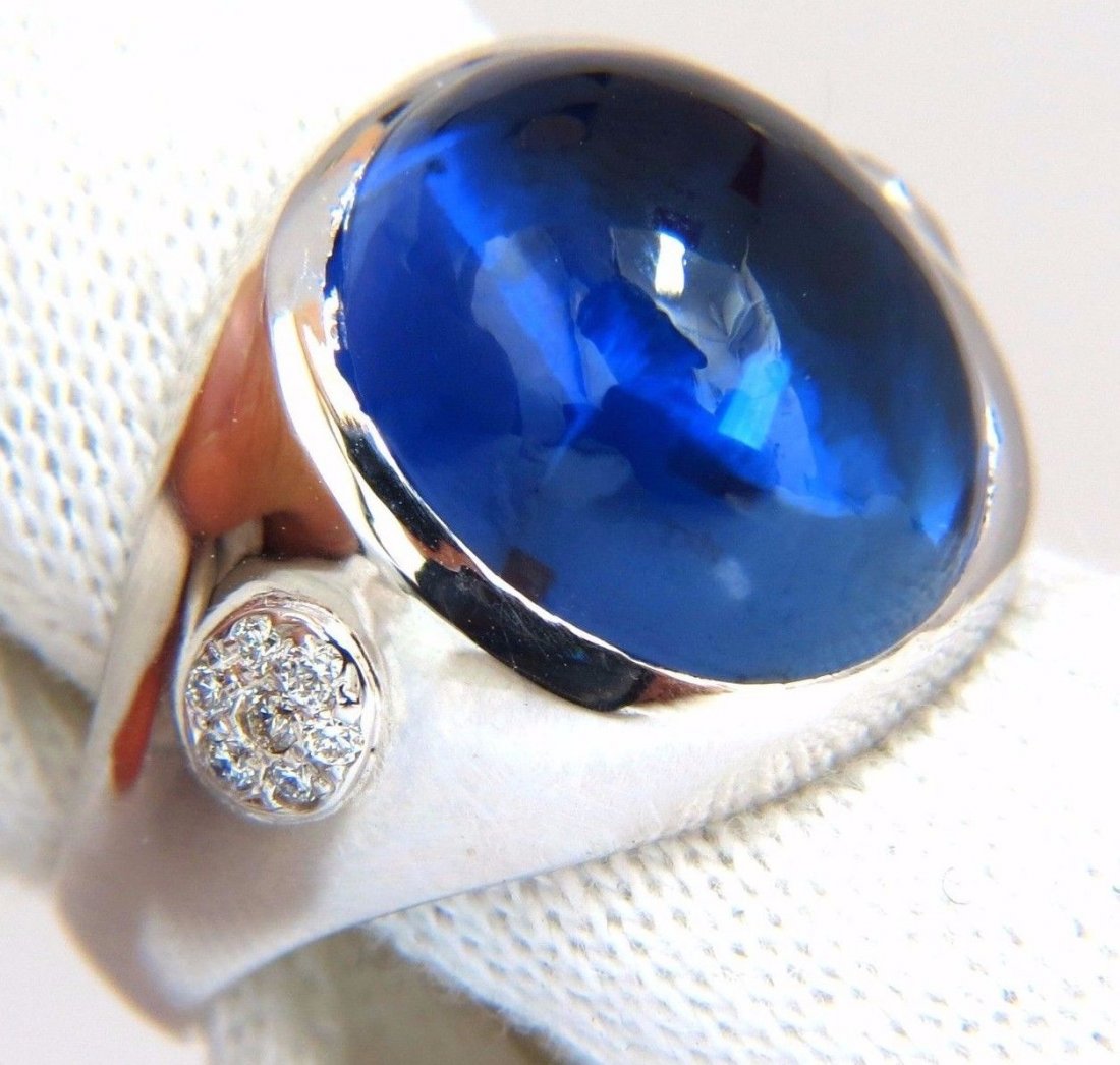 18.34ct sapphire diamonds ring 14kt (1 of 7)