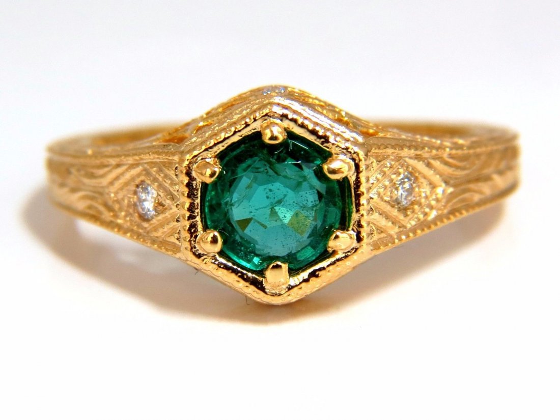 .52ct Natural Round Brilliant Emerald diamond ring 14kt (1 of 8)