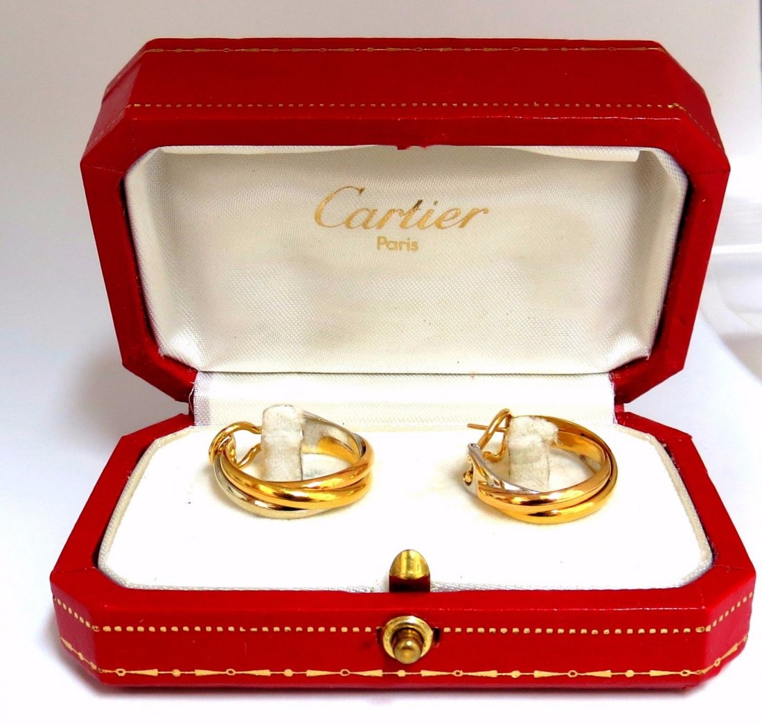 Cartier Hoop Earrings 18kt Tri-color & Box (1 of 6)